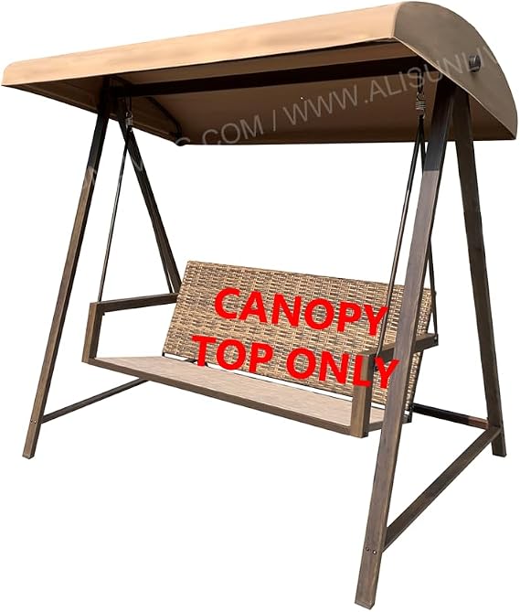 ALISUN Replacement Canopy Top for GCS00250B-YD Patio Swing, Tan