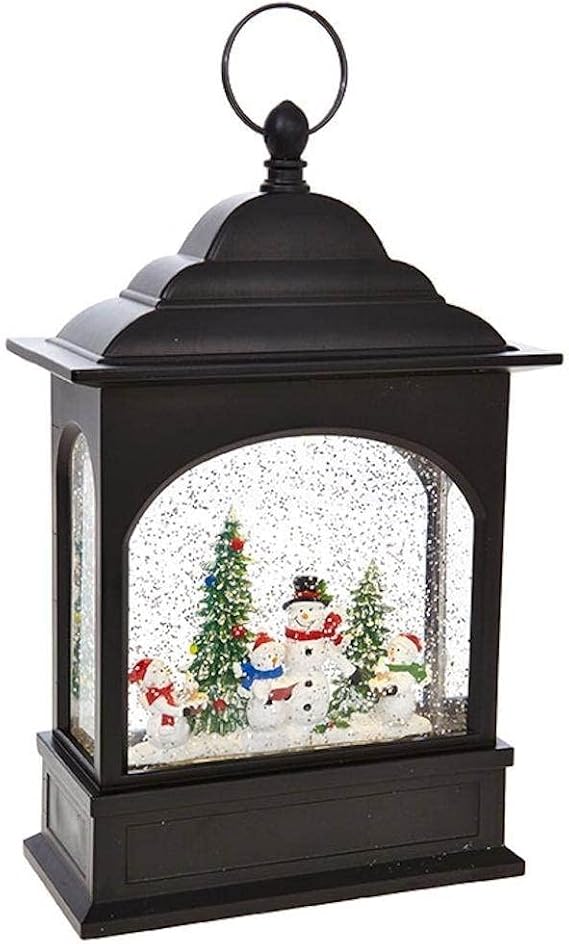 RAZ Imports Snowman Caroler Lighted Water Lantern 11 Inch Lighted Christmas Snow Globe with Swirling Glitter