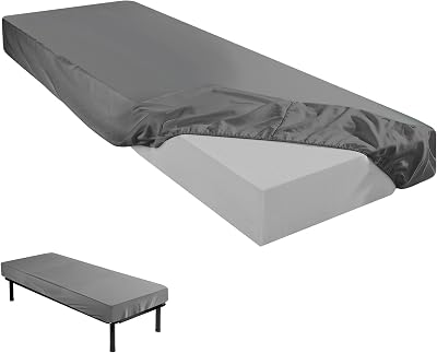 Baderke 75 x 31 x 9 Cot Sheet Compatible with Narrow Twin Mattress Camp Bunk Beds RVs Microfiber Sheet for Bunk Guest Beds Army Cots Trifold Mattress Dark Gray, 1 Pack