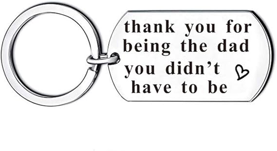 Father's Day Keychain Necklace Gift from Son Daughter Dad Papa I Love You Stainless Steel Birthday Gift