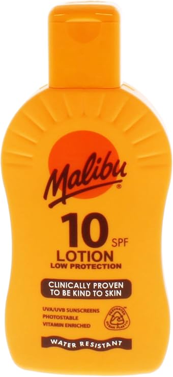 Malibu Low Protection Water Resistant Vitamin Enriched SPF 10 Sun-Screen Lotion, 200ml