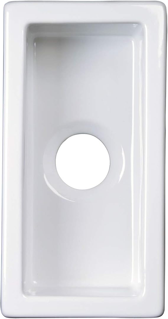 Julie Single Bowl Fireclay Kitchen Sink 9-5/8" W x 19" D x 6-1/8"H