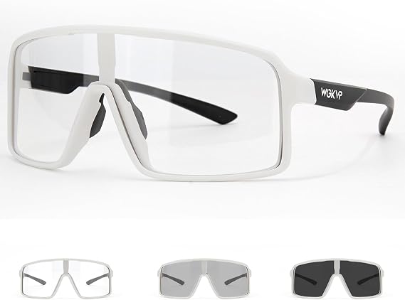 Photochromic Cycling Glasses Men Sports Sunglasses Women for Running Bike Golf Bicycle, UV400 Protection