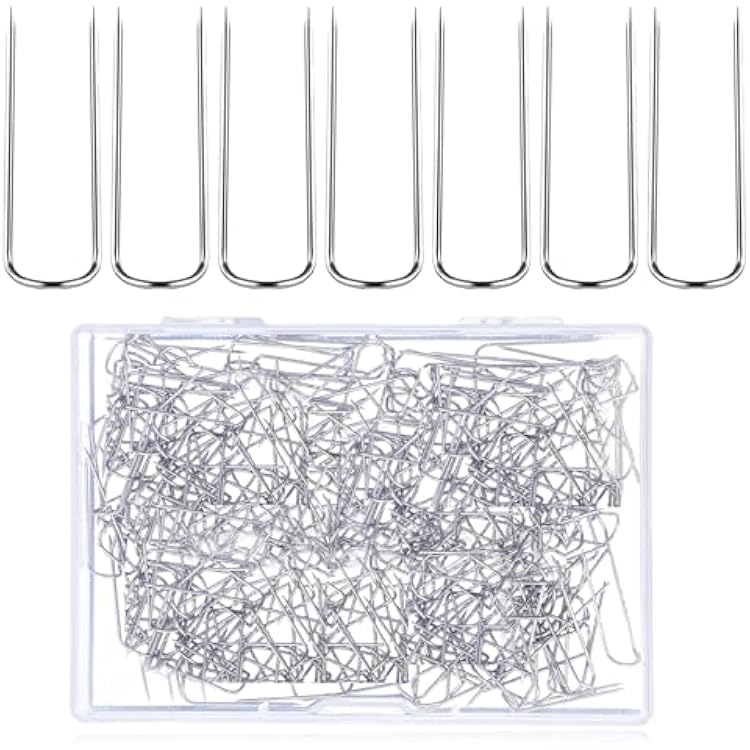 200 Pcs Stainless Steel U-pins Sewings U-pins Fork Pin for Quilting Sewing Double Needlecraft Blocking U Shaped Fork Pin for Sewings DIY Jewelry Craft Making 0.91 x 0.2 Inch
