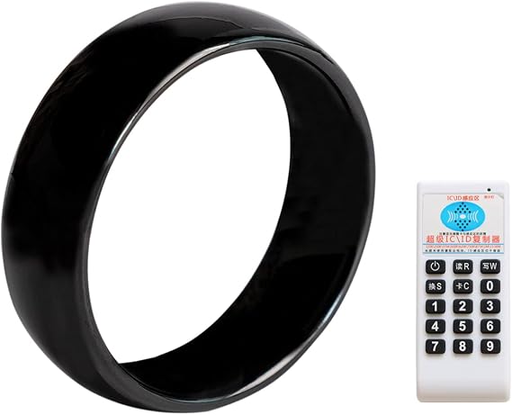 RFID Rewritable 125KHz/13.56MHz ID/IC T5577/UID Changeable Black Ceramics Smart Finger Ring for Men or Women + One RFID Reader Copier for Duplicate (Copier Ring 13.56mhz 19mm)