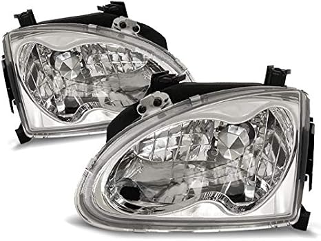 Headlights compatible with Honda Crx Del Sol 1992 1993 1994 1995 1996 1997 GV-1341 Front Lights Car Lamps Car Lights Headlamp Headlamps Driver And Passenger Side Complete Set Headlight Assembly Chrome