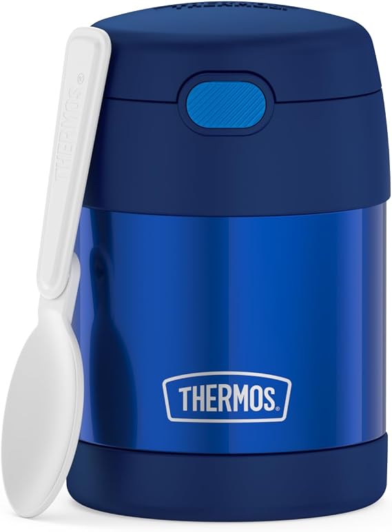 THERMOS FUNTAINER Kids Food Jar with Spoon, 10oz, Navy