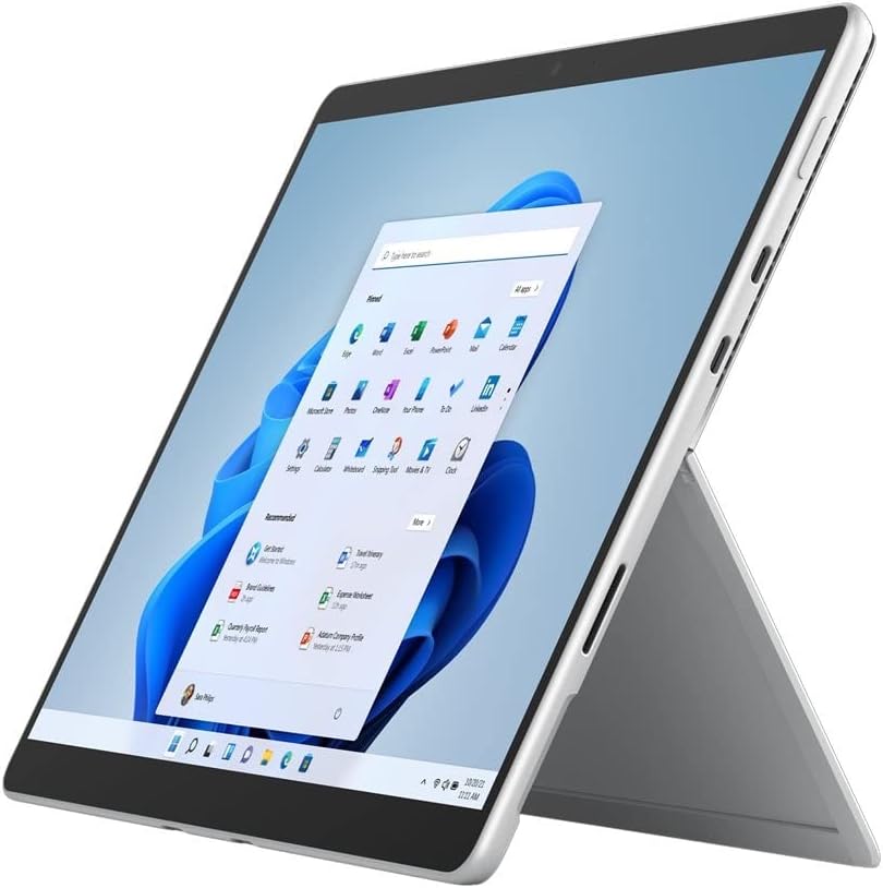 Microsoft Surface Pro 7 12.3 Inch Touchscreen Tablet PC Bundle wType Cover, Office 365 1 Year & WOOV Sleeve, Intel 10th Gen Core i5, 8GB RAM, 128GB SSD, USB-C, Windows 10, Platinum Latest Model