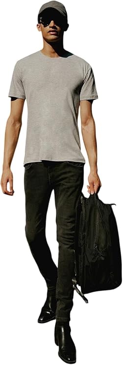 AC&Co/Gold Star Classics Slim Fit Slim Fit Slim Fit 100% Cotton Bike Collar Short Sleeve T-Shirt