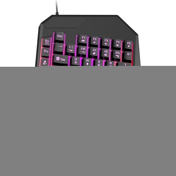 Ergonomic Gaming Keyboard - One-handed Programmable Keypad with Mechanical Keys, Adjustable RGB Backlit Gamepad Plug and Play Design, Compact Gaming Controller for PC Laptop Desktop Gamer Setup