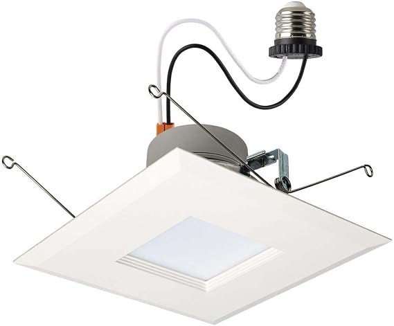 Satco S18803, 5-6" LED Retrofit Downlight, Square, White, Retrofit Lighting