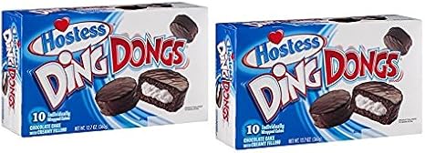 Hostess, Ding Dongs Chocolate Cake, Pack of 10, 12.7 oz 360 g Set of 2