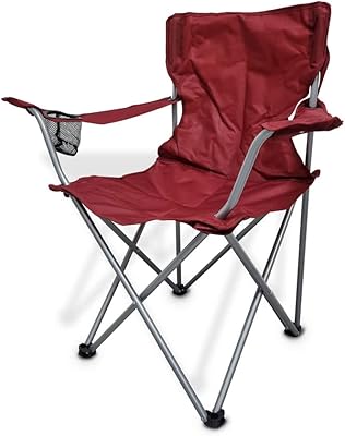 Red Deluxe Folding Camping Arm Chair