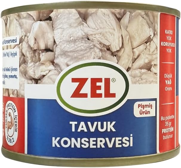 ZEL Haşlanmış Kuşbaşı Tavuk Konservesi 200 g – Yüksek Proteinli, Yemeye Hazır