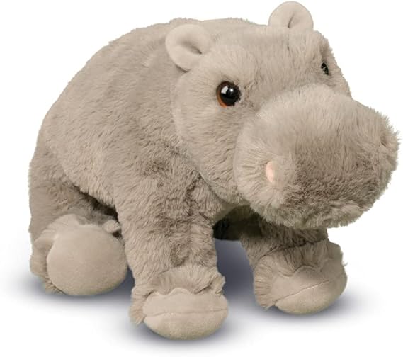 Douglas Soft Hippo Plush Stuffed Animal, 11 Inch Realistic Hippopotamus Toy Soft Wildlife Hippo Plush for Kids, Gifts & Collectors
