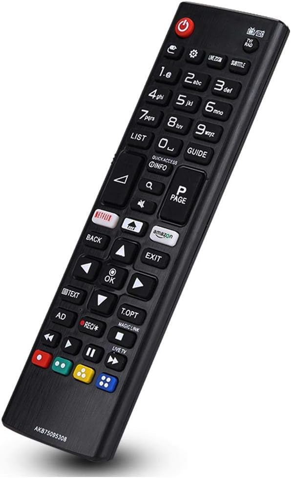 Tihebeyan LG TV Remote Control Smart TV Remote Control ABS Material LG AKB75095308 Lightweight 1684622MM Max 10M Wear-resistant Durable