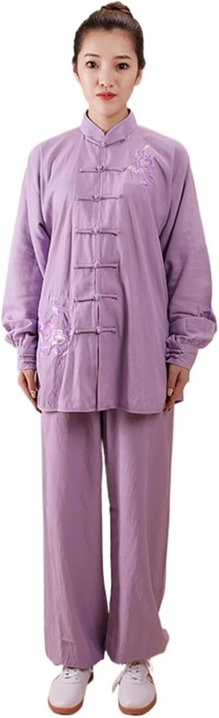 Kung Fu Uniform Women Cotton Linen Tai Chi Suit Female Kung Fu Wushu Martial Arts Uniform Performance Jacket Pants