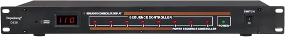 Depusheng 8 Outlet Power Conditioner 10 Amp 2200w with Precise Digital Real-Time Voltage Display Rack Mount Power Sequencer Suitable for Home KTV Classroom Stage Studio - Black(D328)