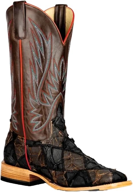 HORSE POWER Top Hand Men's Toasted Big Bass Patchwork Boots HP8064 (Brown, US Footwear Size System, Adult, Men, Numeric, Medium, 11)