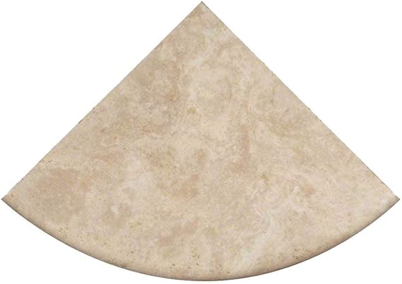 Premium Quality Light Travertine Corner Shelf Filled and Honed 9'' (2)