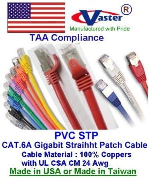 Cat.6A Cable, 1 Ft STP CAT6A 550Mhz Shielded Patch Cable