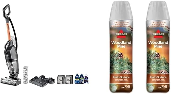 Bundle of BISSELL CrossWave HydroSteamTM Wet Dry Vac, Multi-Purpose Vacuum, Wash, and Steam, Sanitize Formula Included, 35151 + BISSELL Limited Edition Woodland Pine Multi-Surface Wash Formula Pine