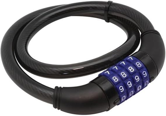 Perel Bicycle Lock with 4-Digit Code, Diameter 12 mm Steel Cable, Bicycle Lock