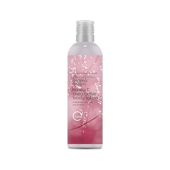 Aroma Magic Honey & Shea Butter Body Lotion with SPF 25 | Long Lasting Nourishment | Protects from Sun Damage | Reveals Smooth & Supple Skin | 7.44 Fl Oz/220ml