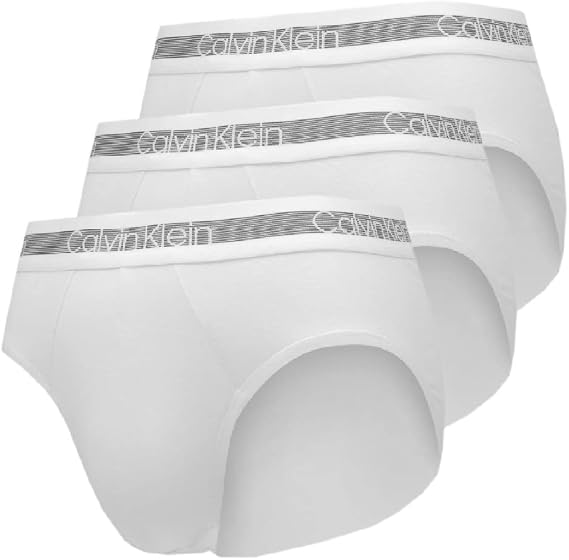 Calvin Klein Cotton Stretch 3 Pack Brief, Black with Red/Green/Navy