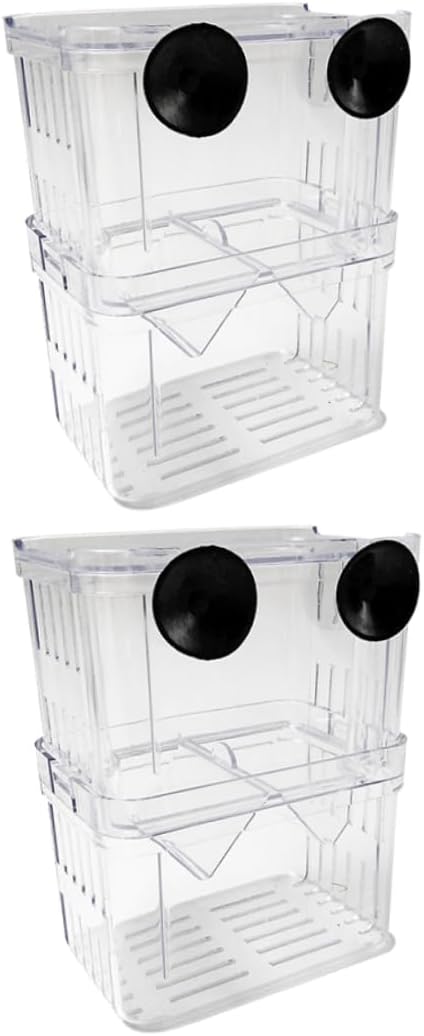 Ipetboom 2pcs Fish Breeding Tank Divider Suction Cups Fish Box for Aquarium Decor