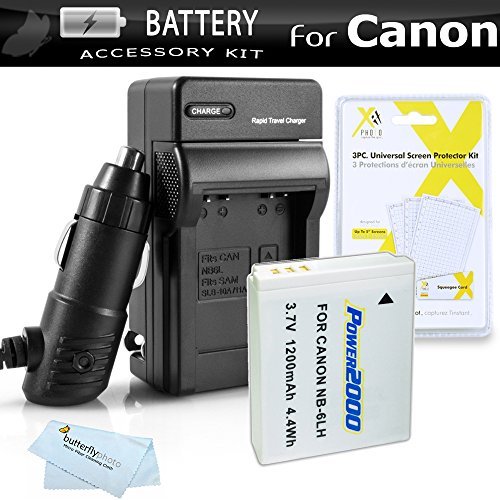 Replacement NB-6L Battery and Charger Kit for Canon PowerShot SX540 HS, SX530 HS, SX710 HS, SX610 HS, SX700 HS, SX600 HS, SX280 HS, SX260 HS, SX500 is, SX520 HS, SX170 is, S120, D30 Camera