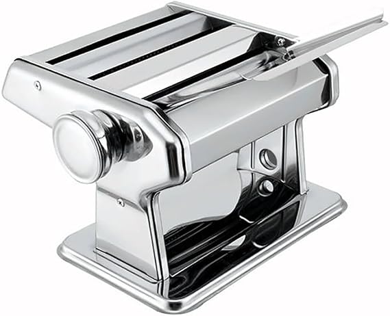 100W Electric Pasta Maker Machine, Electric Dough Roller Sheeter, Noodle Pasta Maker with Stainless Steel Double-Knife Noodle Dough Roller for Lasagne, Linguine, Spaghetti, Pizza, Pastry