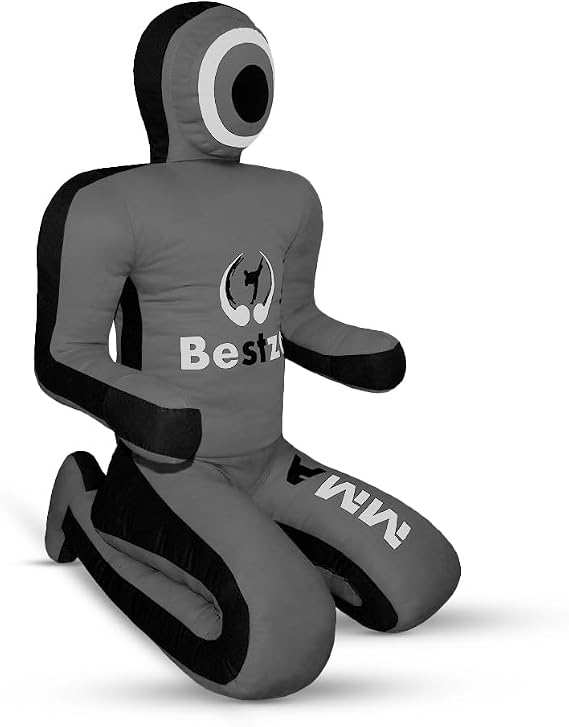 MMA Grappling Dummy- Brazilian Jiu Jitsu Dummy Wrestling Grappling BJJ Dummy, Judo Punching Bag Throwing Dummy for Karate, Boxing Training Gray-UNFILLED