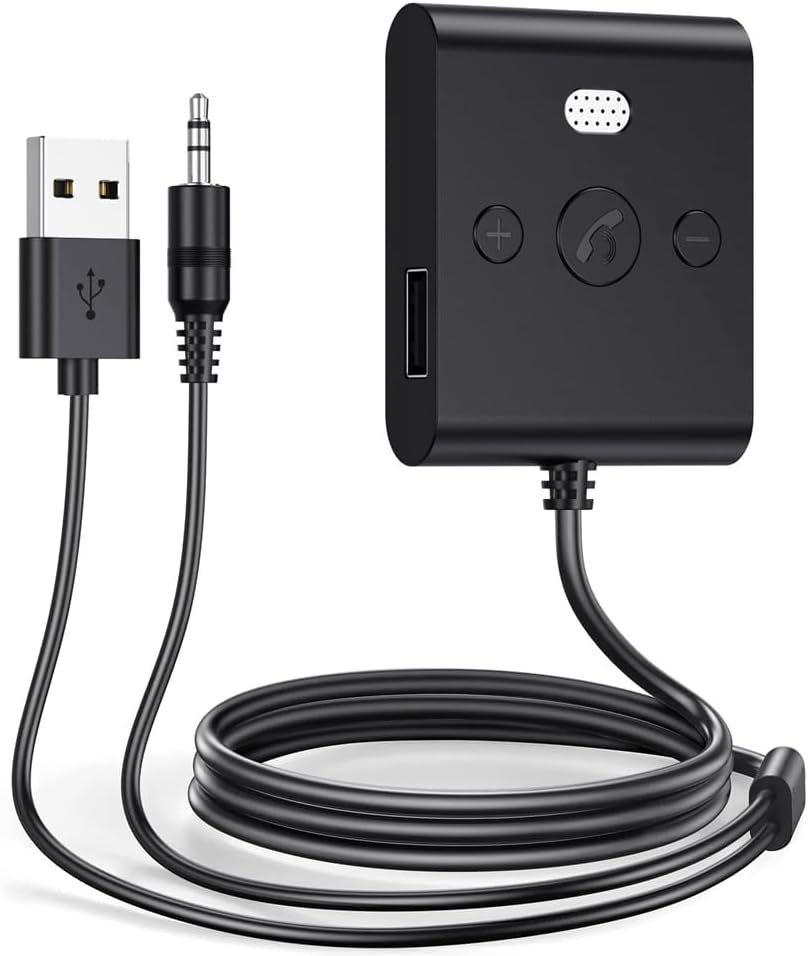 Bluetooth 5.4 AUX Car Adapter Wtih Mic 3.5MM USB U-Disk Stereo Wireless Audio Receiver Car Kit Handsfree Calls Music