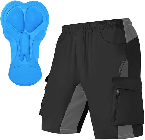 Men's Mountain Bike Shorts 3D Padded Bicycle MTB Shorts Loose-fit Lightweight MTB Cycling Shorts