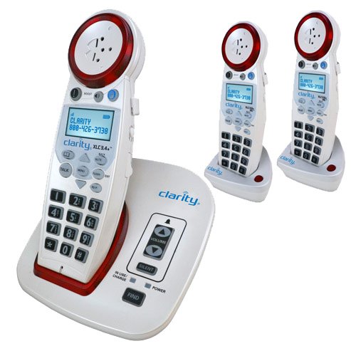 Clarity XLC3.4 DECT 6.0 Extra Loud Big Button Speakerphone with Talking Caller ID with Additional XLC7HS Handsets XLC3.4 with 2 XLC7HS Handset