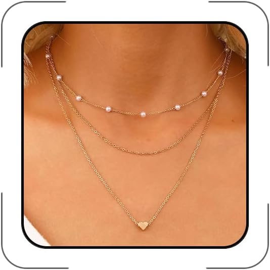 Gold Pearl Necklaces for Women 18K Gold Plated Pearl Necklaces Minimalist Fresh Water Pearl Necklace Dainty White Pearl Choker Pendant Accessories Jewelry