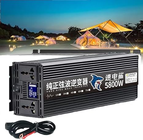 12000W Pure Sine Wave Inverter 12V/24V/48V/60V DC to AC Converter, LCD Display, Ideal for Home, RV, Truck, Car, Camping, Solar Power Solutions