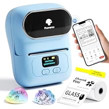 Phomemo Label Maker with 3 Roll Labels and Bag, Barcode Label Printer for Small Business, Logo Office, School, Home, Sticker Printer Compatible with Phones & PC