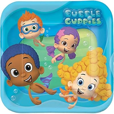 Bubbly-rrific Bubble Guppies Square Birthday Party Paper Plates Disposable Tableware and Dishware, 9, Pack of 8.