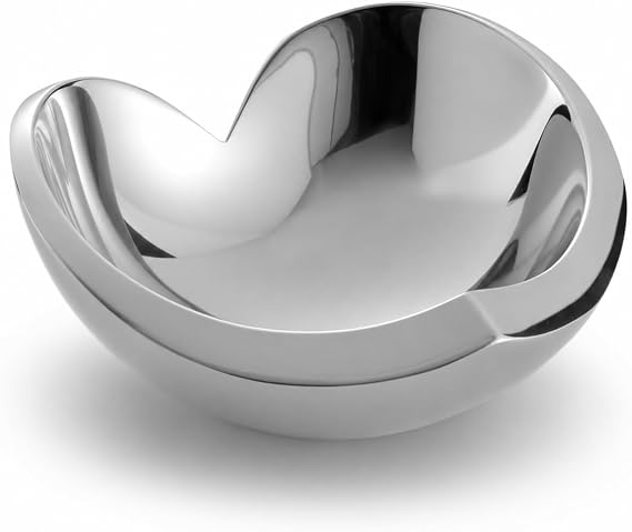 nambe Love Bowl Mini | Metal Heart Candy Bowl | Valentines Day Decor and Gift for Her | Heart Shaped Mirror Bowl | Decorative Bowl for Mantel, Entry Way, or Kitchen Counter