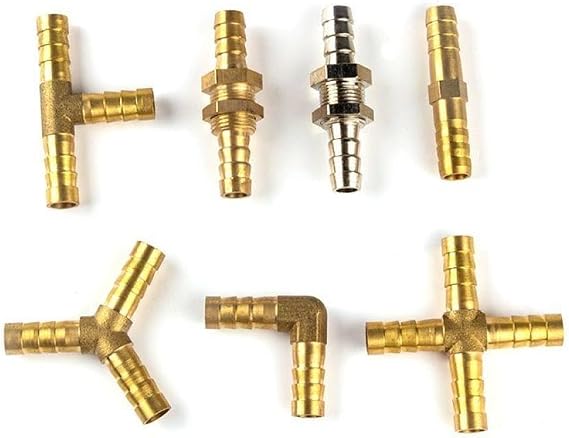 Brass Barb Pipe Fitting 2 3 4 Way Connector for 4mm 5mm 6mm 8mm 10mm 12mm 16mm 19mm Hose Copper Water Tube Fittings,G,4MM