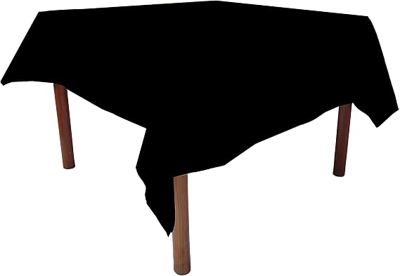 Square Tablecloth, 85 X 85 Inches Washable Reusable Black Large Tablecloth with Hemmed Edge for Buffet Table, Kitchen, Dinner, Wedding, Party