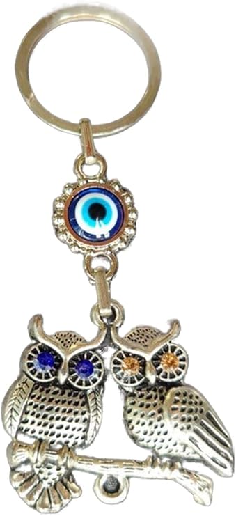 Owl Crystal Eyed Evil Eye Beaded Keychain Gift Ornament Bag Accessory