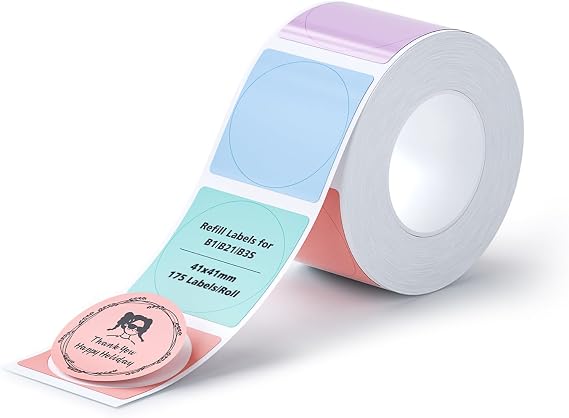 NIIMBOT 41x41mm Round Multi-Color Labels for B1/B21/B2/B31/B3S Label Maker