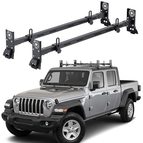 Roof Ladder Rack Fit for Jeep Wrangler 2007-2024 JK JL Gladiator JT, 24 Door Hardtop, Rain Gutter Mount
