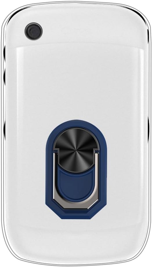 Case and Ring Holder for BlackBerry 8520 Curve - White+Blue