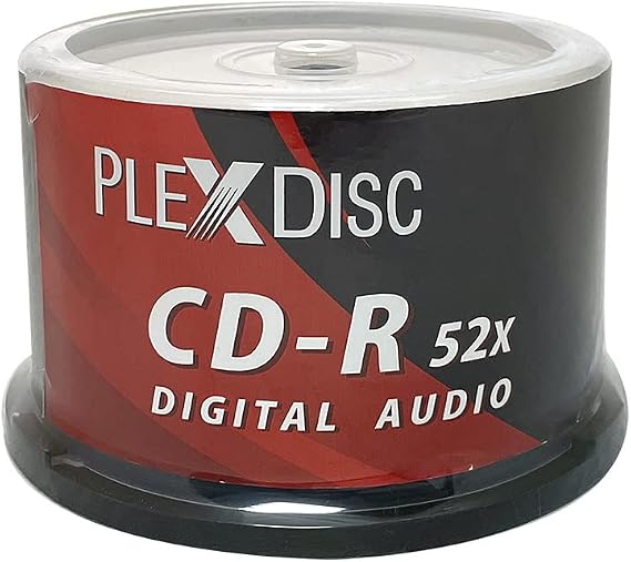 TY Series Blue CD-R 52X 700MB Music Digital Audio White Inkjet Hub Printable Recordable Media Disc - 50pk Cake Box 669-214-Y-BX, 50 Discs