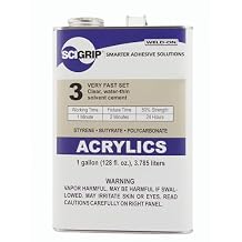 SCIGRIP 10299 3 Acrylic Solvent Cement, Low-VOC, Water-Thin and Very Fast Setting, Clear, 1 Gallon 128 fl oz