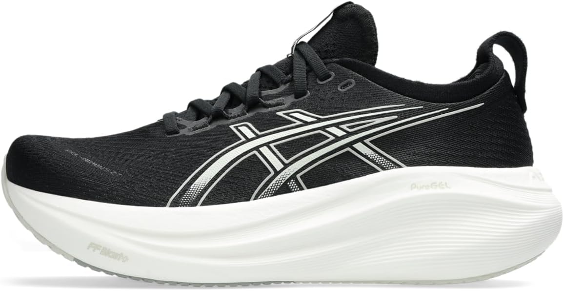 ASICS Women's Gel-Nimbus 27 Running Shoe, Black/Lake Grey, 6 Wide
